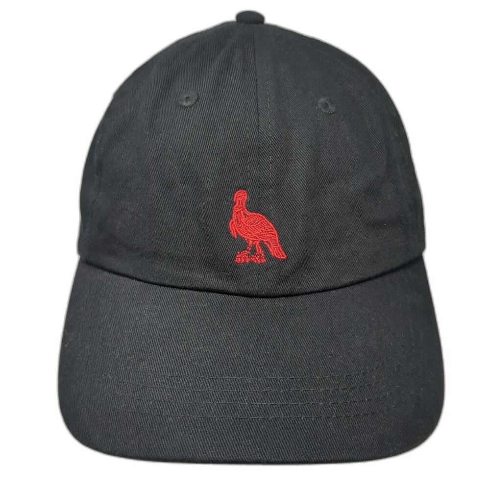 Wild Turkey Baseball Cap Black OSFM Red Turkey Logo Embroidered Slideback hat
